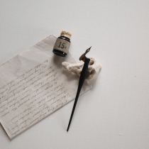BANNS | Inclined pole pen travel kit | Dip pen English book French flower body with pen tip and pen box