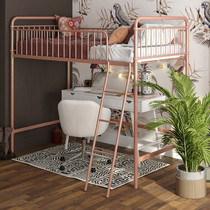 High and low bed bed empty combination space-saving upper layer elevated iron frame childrens apartment dormitory bed attic double single