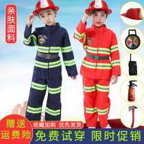 Children Firefighters Performance costumes Play Out Parenting Professional Experience Clothing Corner Color Play Dress Kindergarten Suit