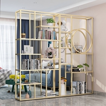 Nordic wrought iron partition shelf floor shelf living room simple screen display cabinet commercial Duobao Pavilion storage rack