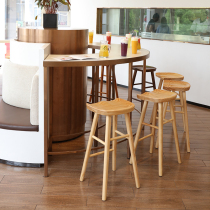 Nordic bar stool high stool solid wood bar chair household stool simple bar chair bar chair