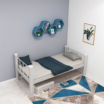 Iron bed single bed adult staff dormitory home economy simple wind bed iron frame bed single bed with mattress