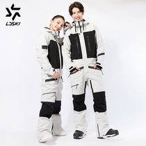 ldski ski jumpsuit mens and womens single double board ski suit ski pants set warm and waterproof outdoor equipment