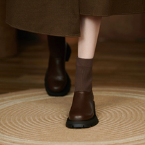 Exquisite design ~ create your fashionable shoe cabinet @ muffin thick sole womens socks boots stretch skinny boots leather boots