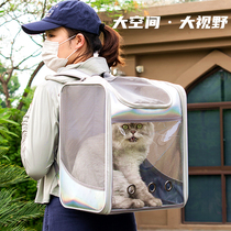 Large cat bag portable dog transparent laser cat box waterproof cat backpack cat bag space capsule