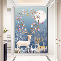 Elk thread embroidery cross stitch 2021 new living room handmade own embroidery simple small entrance diy modern