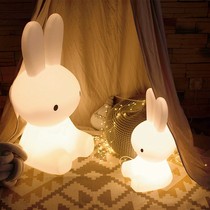 ins rabbit light large childrens room night light sleep light Nordic boys and girls bedroom bedside eye protection rechargeable table lamp