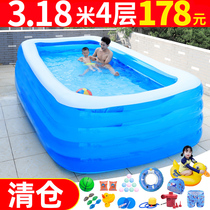 Thickened childrens inflatable swimming pool Household baby baby swimming bucket Family outdoor adult child large pool