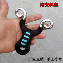 Gradient Fox 8910mm 304 stainless steel pure handmade cold bending traditional slingshot reverse straight plate small s Tibetan antelope