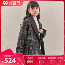 Childrens clothing girls tardy coat boy woolen coat foreign style autumn and winter childrens new double-sided cashmere coat tide