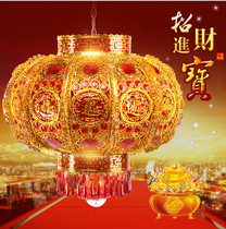 Spring Festival lantern balcony lantern new year Chinese chandelier red festive lucky word housewarming rotating LED acrylic lamp