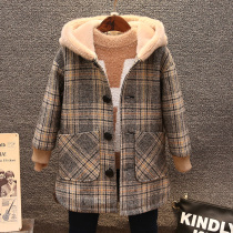 Childrens clothing Mao 2021 autumn and winter style boy Cavet CUHK childrens big clothes with cap blouses and thicker coats for children