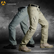Spring and summer Archon IX9 tactical trousers mens elastic 7 multi-pocket army fan pants outdoor overalls straight training pants