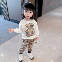 Girls Set Spring and Autumn 2021 New style fashion Korean children childrens clothing female treasure Net red autumn clothing