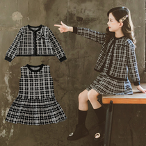 Girls spring autumn suit dress 2022 new CUHK Scout red ocean gas trendy summer dress girl sweater dress Two sets