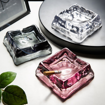 Nordic Creative Crystal Glass Ashtrays Home Living Room Big Numbers Personality Trends Light Lavish Smoke Cylinders INS Wind