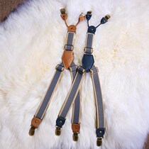 British retro baby suspenders for men and women with elastic non-slip straps clip for big children and children