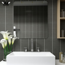 Nordic ceramic mosaic slender strip black white tile background wall Bathroom Kitchen toilet wall tile