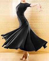 Exotic dance hot sale modern dance V middle sleeve multi-piece stitching big bag hip modern practice skirt W16007