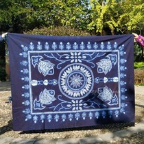 New Yunnan Dali Bai tie-dyed tablecloth features handmade tie-dyed coffee table cloth bar batik painting tie-dyed sheets