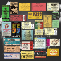 43 Rock Band Tickets Stickers Gun Flower Queen Vintage Computer Mobile Phone Tablet Waterproof Guitar Panel Decoration