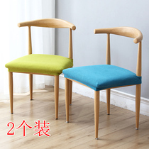  Seat cushion Dining table chair cover Elastic household stool cover Seat cover Cushion backrest one-piece seat cushion Cushion