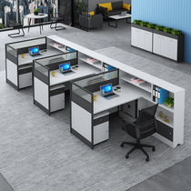 Staff office table and chair combination office staff card holder simple modern 3 people 6 people lattice room Financial Desk