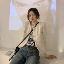 (Hu Chuliang Miss Hera) small fragrant wind coat female 2021 spring and autumn French heavy industry wool white coat