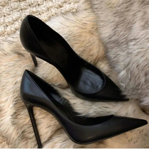 2022 spring and summer new pointed black fine heel ultra high heels and European and American Korean version fashion Inn Wind women shoes