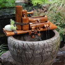 Office Bamboo small waterwheel Feng Shui wheel Aerobic running water Fish tank aerator decoration humidifying circulator windmill