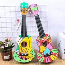 Ukulele DIY assembly children handmade small guitar material package blank wooden graffiti hand-painted musical instrument toy