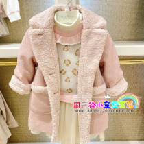 21 Winter style TW small Bear girl lambs cashmere fur medium length jacket jacket TKJU204T51B