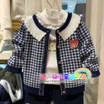 TeenieWeenie autumn winter paragraph girl small bear vini sweater jacket T0CK208T72O knit cardiovert