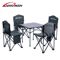 Whotman Outdoor folding table chair stool Portable table and chair set Aluminum alloy picnic five-piece set