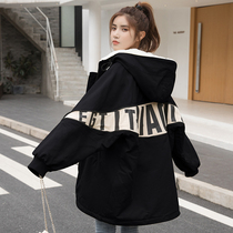 2021 fat mm autumn and winter New Lamb hair thickened tooling coat 200kg Korean student baseball uniform size female