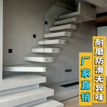 Shanghai staircase custom solid wood red oak stair handrail Villa duplex loft home suspension staircase whole