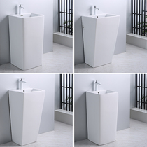 Modern simple vertical column basin small vertical ceramic washbasin bathroom floor standing one column wash basin