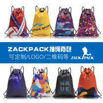 Custom LOGO drawstring backpack Mens Fitness Sports waterproof corset pocket 2021 new simple shoulder bag female Print