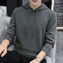 Hooded sweater men 2021 Spring and Autumn New loose mercerized cotton T-shirt men Korean trend Joker long sleeve top