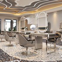 Barber shop mirror table Net red stainless steel hair salon mirror cabinet integrated hair salon special double-sided hair cutting and Perm mirror