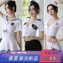 Uniform lure lace nurse large size fairy eye through underwear sex stockings bag hip short skirt teasing free set