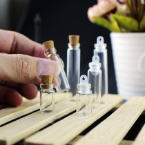 Cute mini bottle small wishing bottle floating bottle transparent cork glass bottle with lid plastic stopper pendant diy