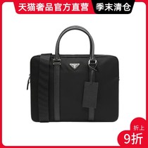 Black triangle logo decoration mens portable shoulder messenger bag briefcase computer bag 11 inches