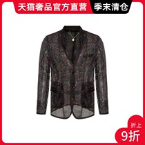 DAVID NAMAN mens SUIT BLACK mesh print stitching COMFORTABLE breathable translucent fashion casual SUIT