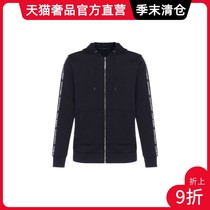 DAVID NAMAN MENs BLUE HOODED open placket SPORTS CASUAL trend sweater HOODIE spring AND autumn TOP JACKET