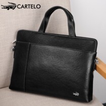 Cadile crocodile briefcase mens Hand bag business leather hand-held shoulder shoulder bag horizontal large-capacity leather bag