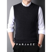 PAR JAZZ sweater vest mens round neck autumn and winter New sleeveless pullover with warm waistcoat vest sweater