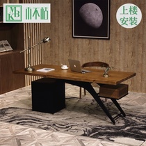 Solid wood desk modern simple industrial style boss desk desk desk desktop computer desk home loft desk