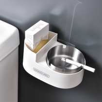 Stainless steel ashtray wall hanging with cover creative personality office anti-fly ash large living room household European style trend