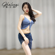 Song Liqi belly dance 2021 new practice clothes under the Female Oriental dance exercise suit figure lamp silk hip scarf with base